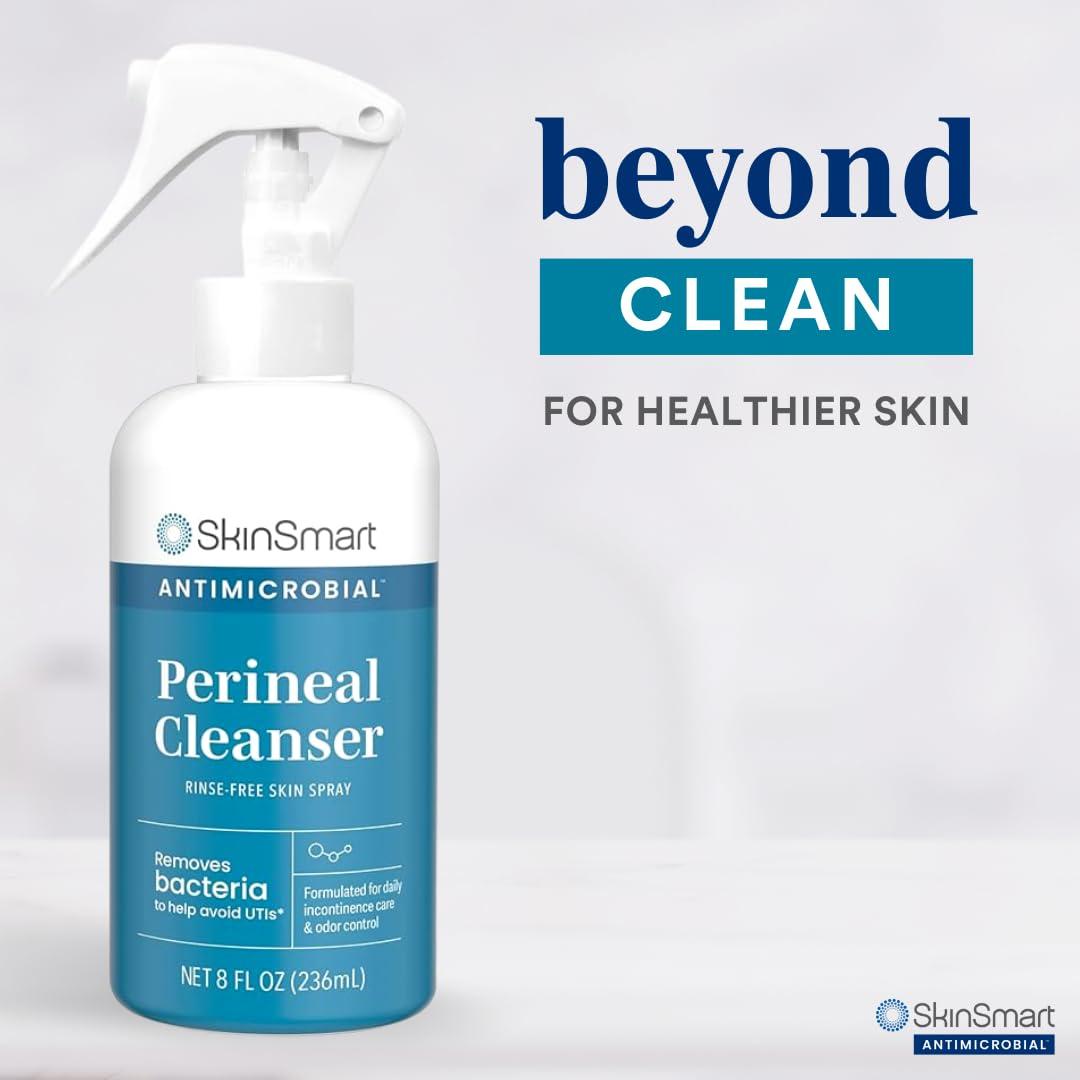 SkinSmart Antimicrobial SkinSmart Antimicrobial Perineal Cleanser, Ideal for Incontinence Care and Postpartum, Removes Bacteria, 8 oz Spray
