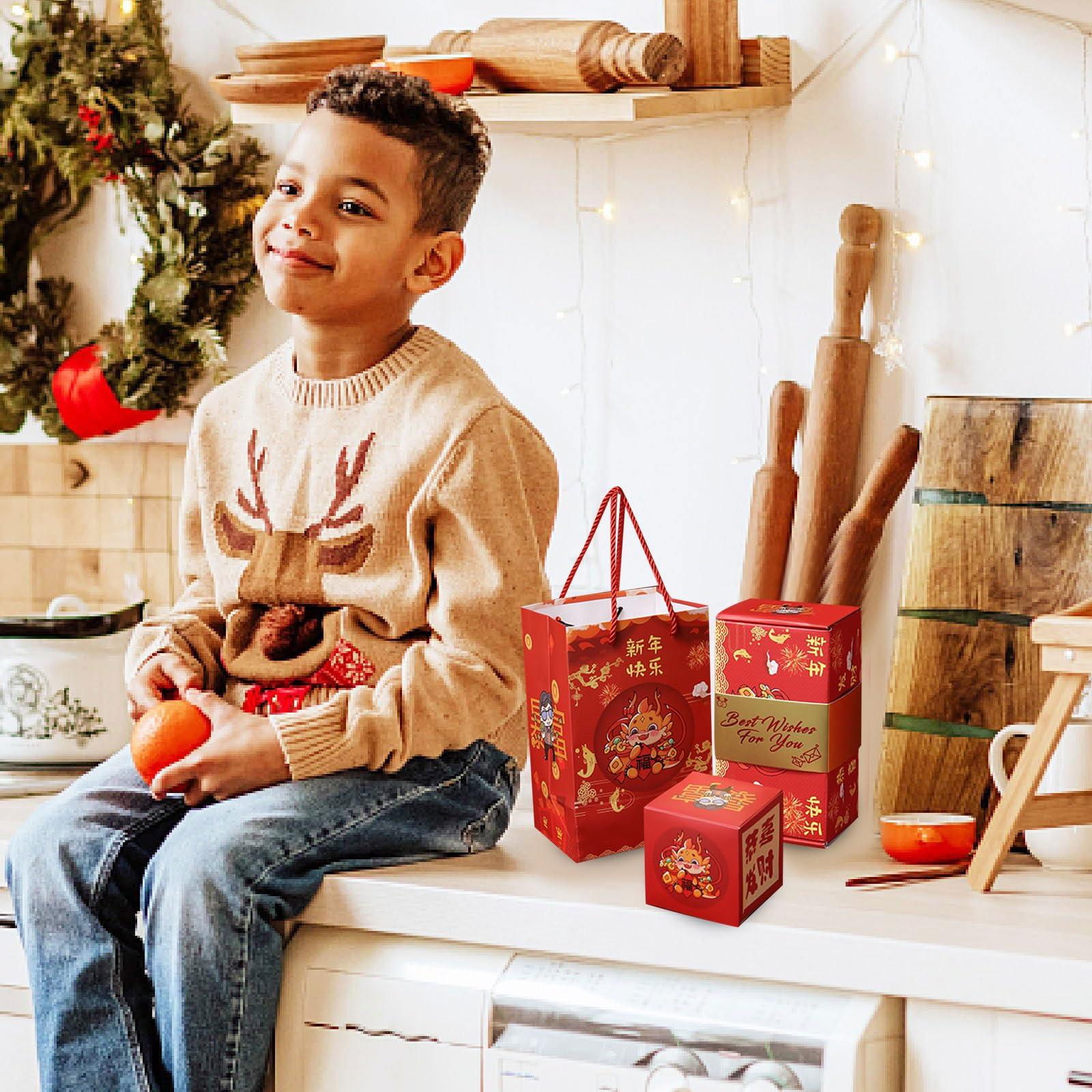 ROTORS Chinese New Year Surprise Gift Box 2024, Folding Bouncing Surprise Gift Box Chinese New Year Decor 2024 Pop-Up Explosion Box, Surprise Money Box for Chinese New Year\'s Eve Christmas Gift (10 Pack, A)