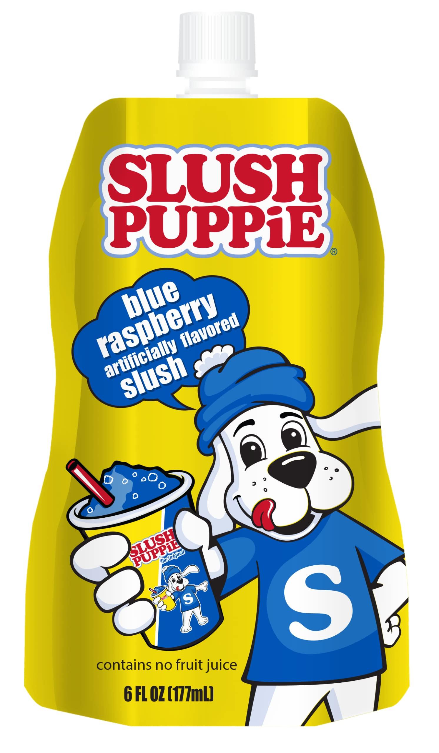 Slush Puppie Slush Puppie Blue Raspberry Frozen Fruit Juice 6 fl oz Pouches - Just Freeze & Squeeze for Instant Icee Maker, Great for Birthday Parties, Lunchbox, No Slushy Machine Needed, 12 pack