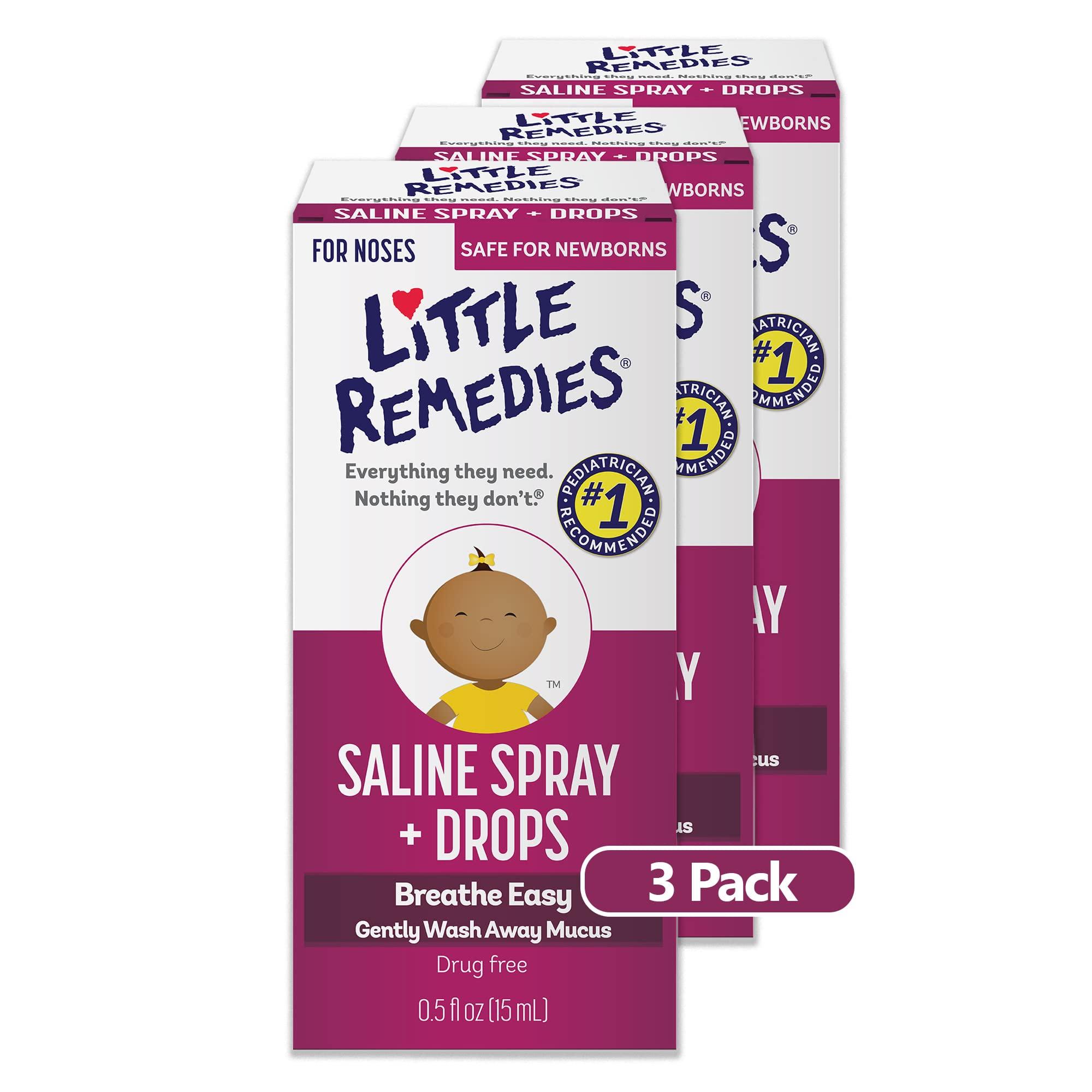 Little Remedies Little Remedies, Saline Nasal Spray and Saline Drops for Baby and Newborn, 0.5 Fl Oz, 3 Pack