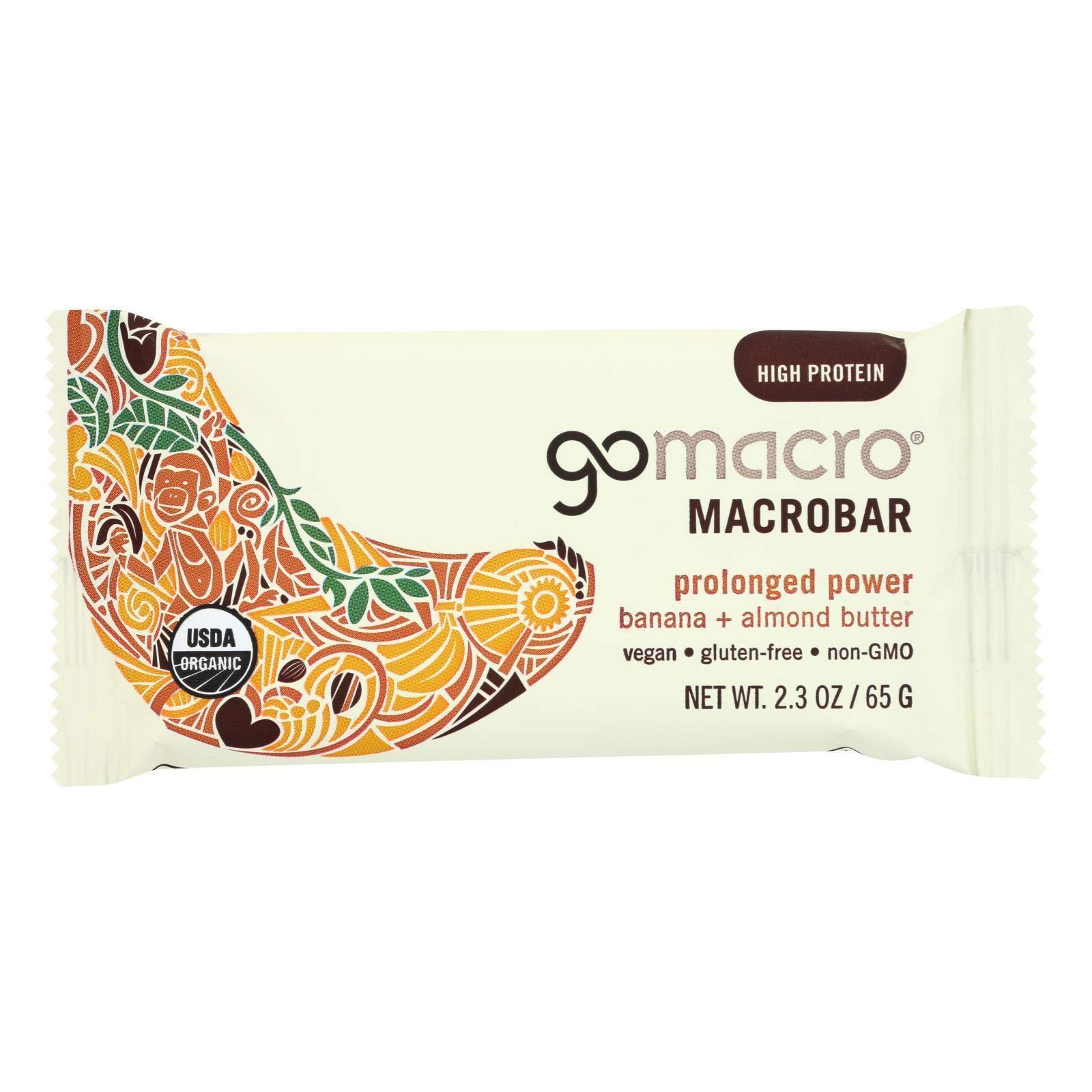 GoMacro Gomacro Organic Macrobar - Banana And Almond Butter - 2.3 Oz Bars - Case Of 12