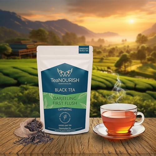 TEANOURISH TeaNOURISH Darjeeling First Flush Black Tea | Single Estate Refreshing & Aromatic | Loose Leaf Tea | Freshly Sourced Direct From Origin - 1.76oz/50g