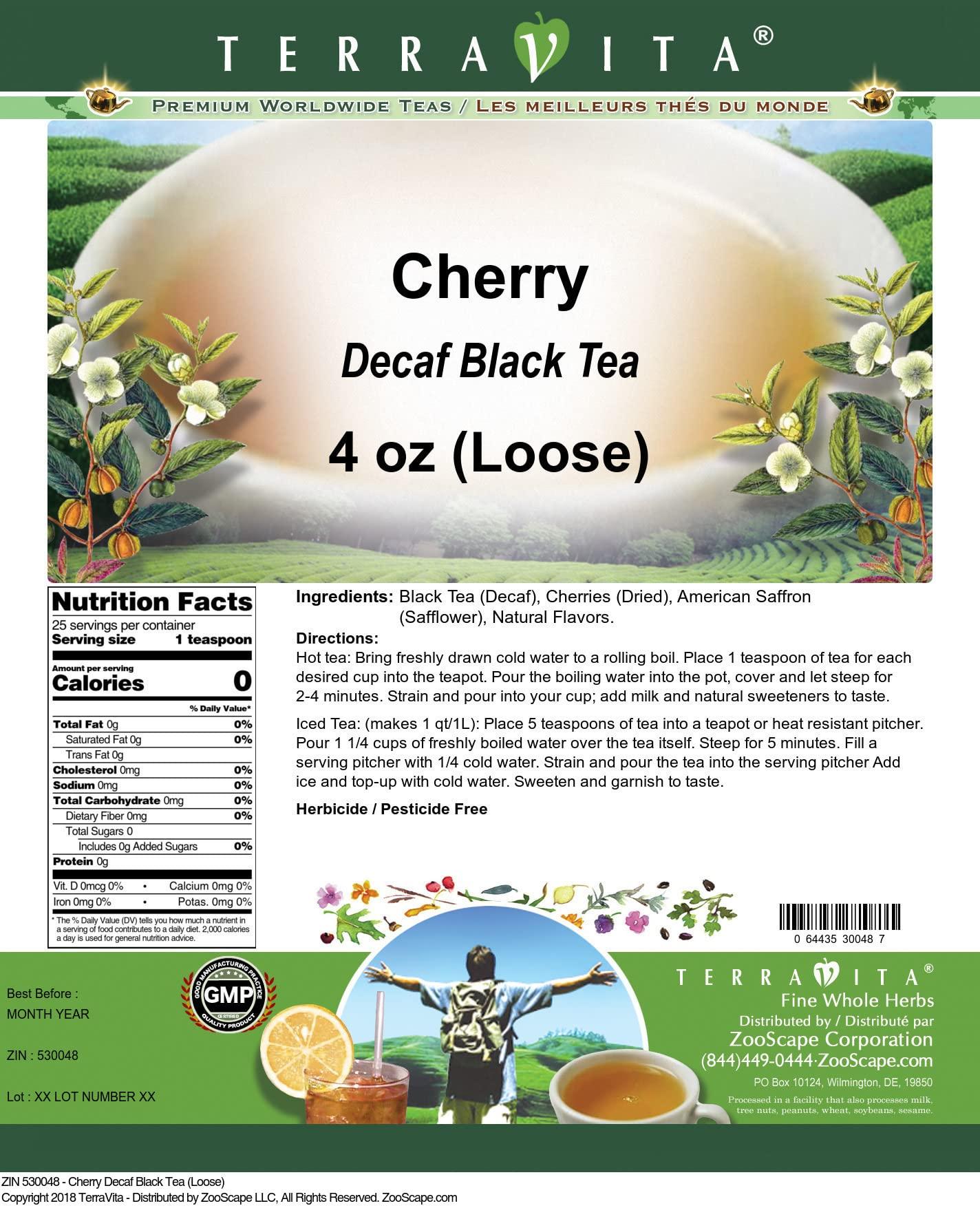TerraVita Cherry Decaf Black Tea (Loose) (4 oz, ZIN: 530048)
