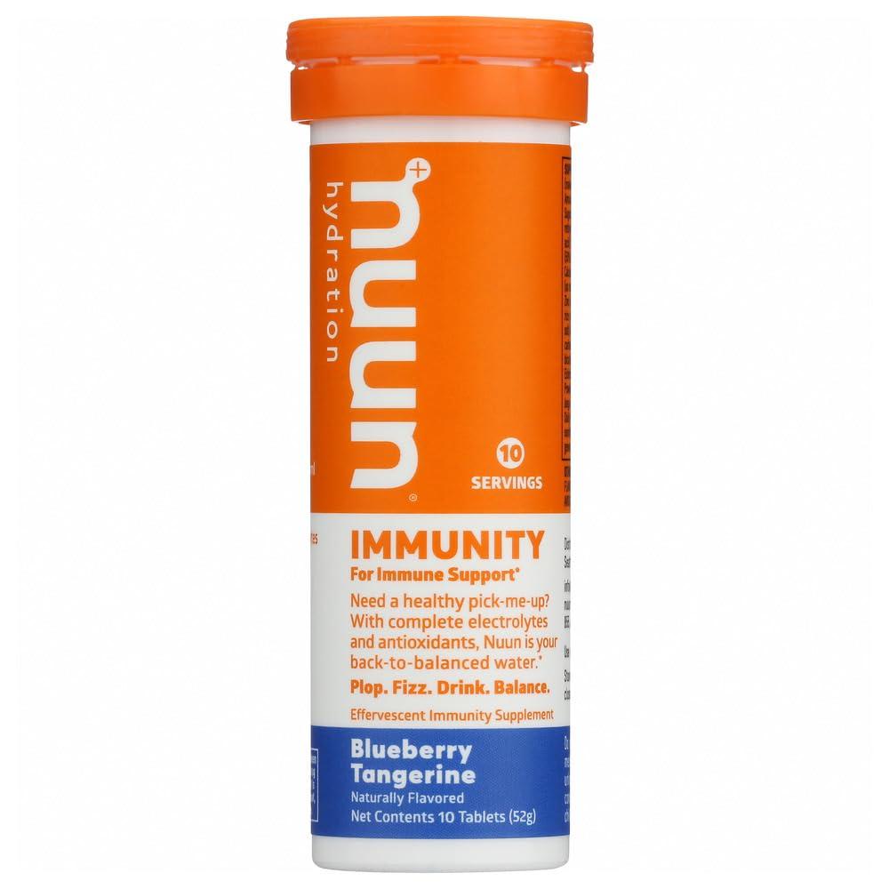 Nuun Nuun Immunity Blueberry Tangerine Electrolyte Drink Tablets, 10 Tablets (Pack of 8)
