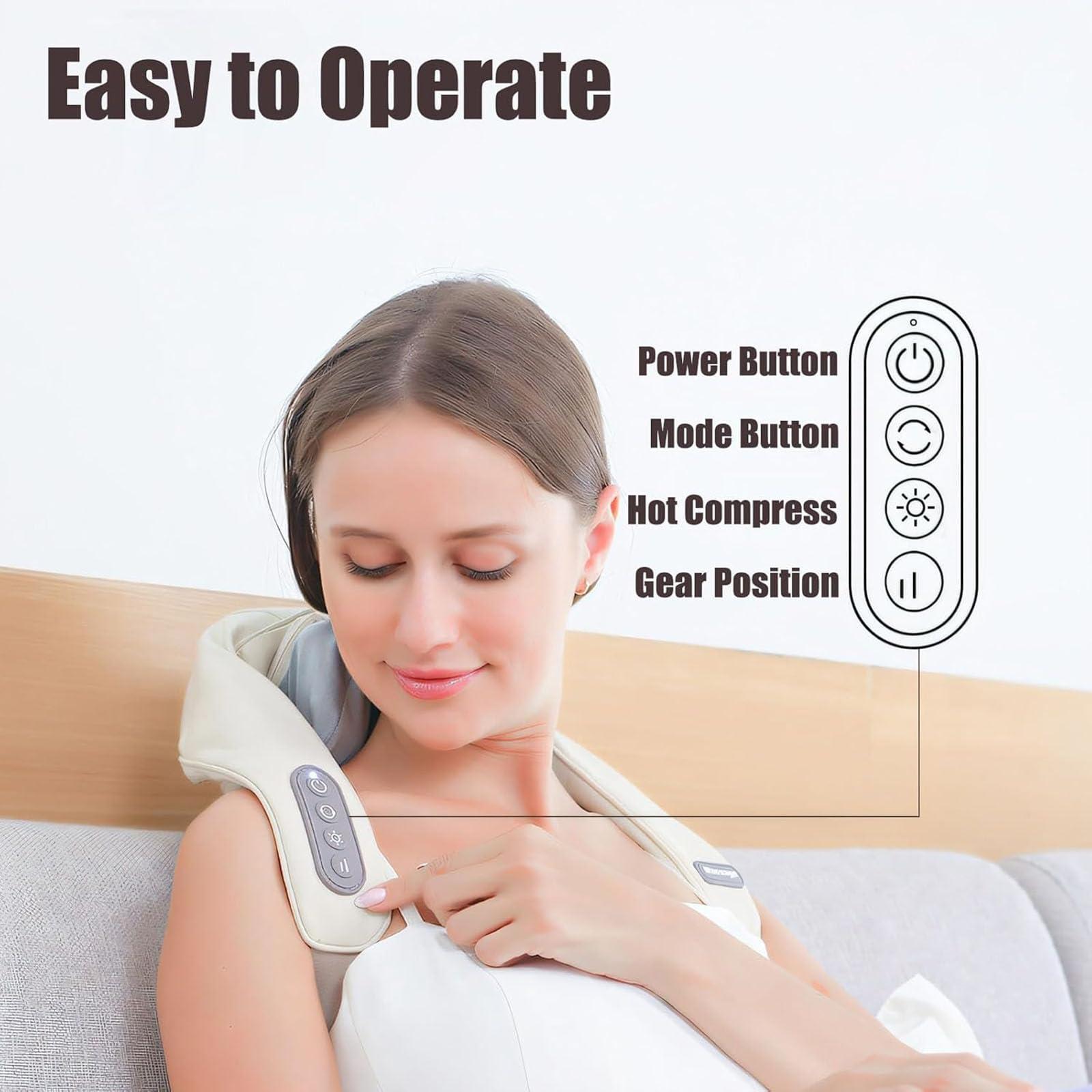 NineLife Basics Spark Therma Touch Massager, Spark Imagine Neck Massager for Pain Relief Deep Tissue, Veeloza Neck and Shoulder Massager with Heat (Gray)
