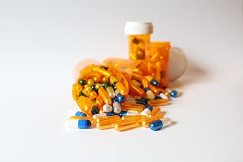 The Plastic Lab 12 Dram Plastic Pill Bottles with Child-Resistant Cap (pack of 275 bottles) , Amber Reversible Cap Prescription Vials , Plastic Medicine Containers, Push Down and Turn - Airtight Pharmacy Pill Bottles