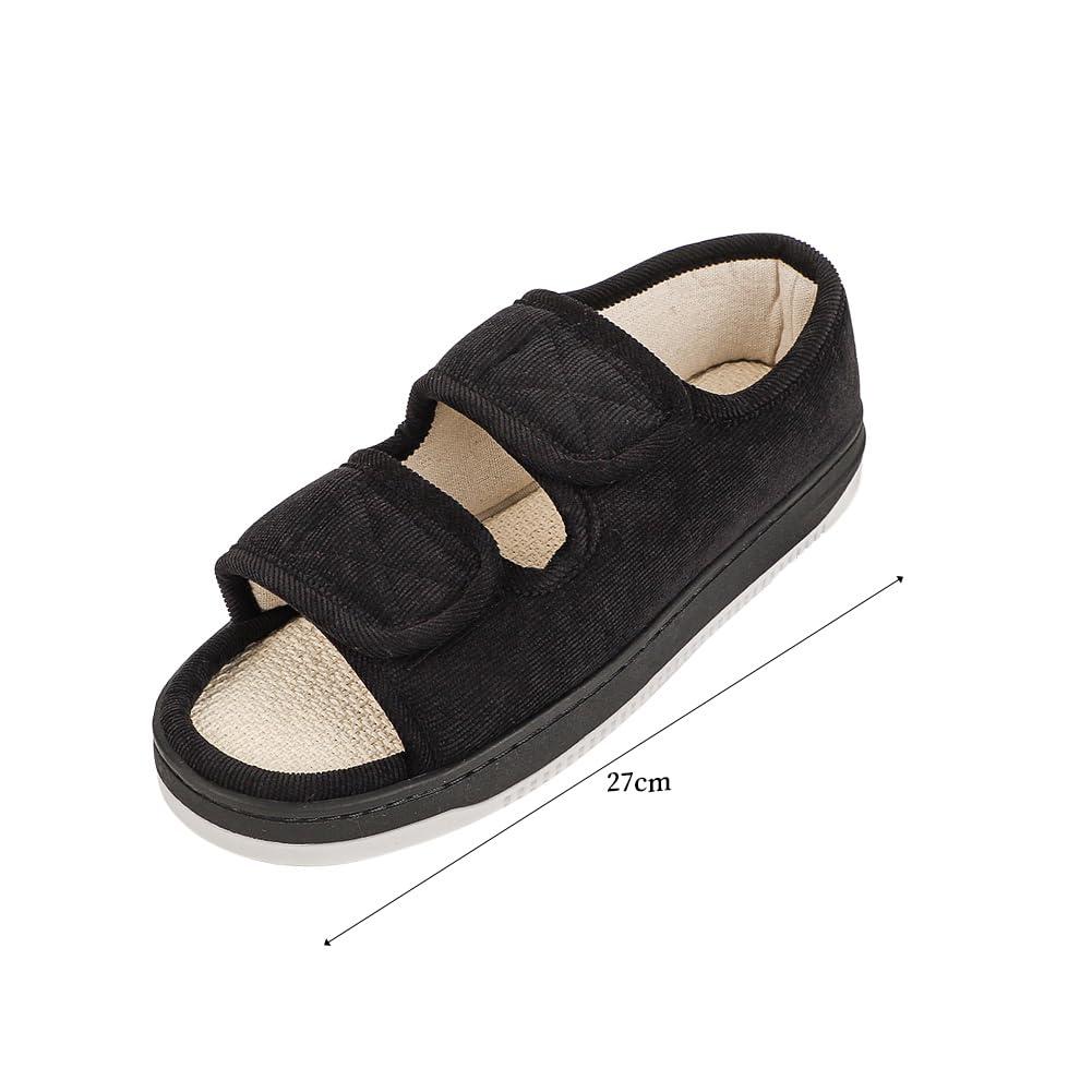 ITODA Diabetic Swollen Sandals for Men Women Wide Width Edema Adjustable Extra Wide Open Toe Diabetic Slippers for Swollen Feet Arthritis Elderly Swelling Neuropathy Lymphedema Surgery Recovery Footwear