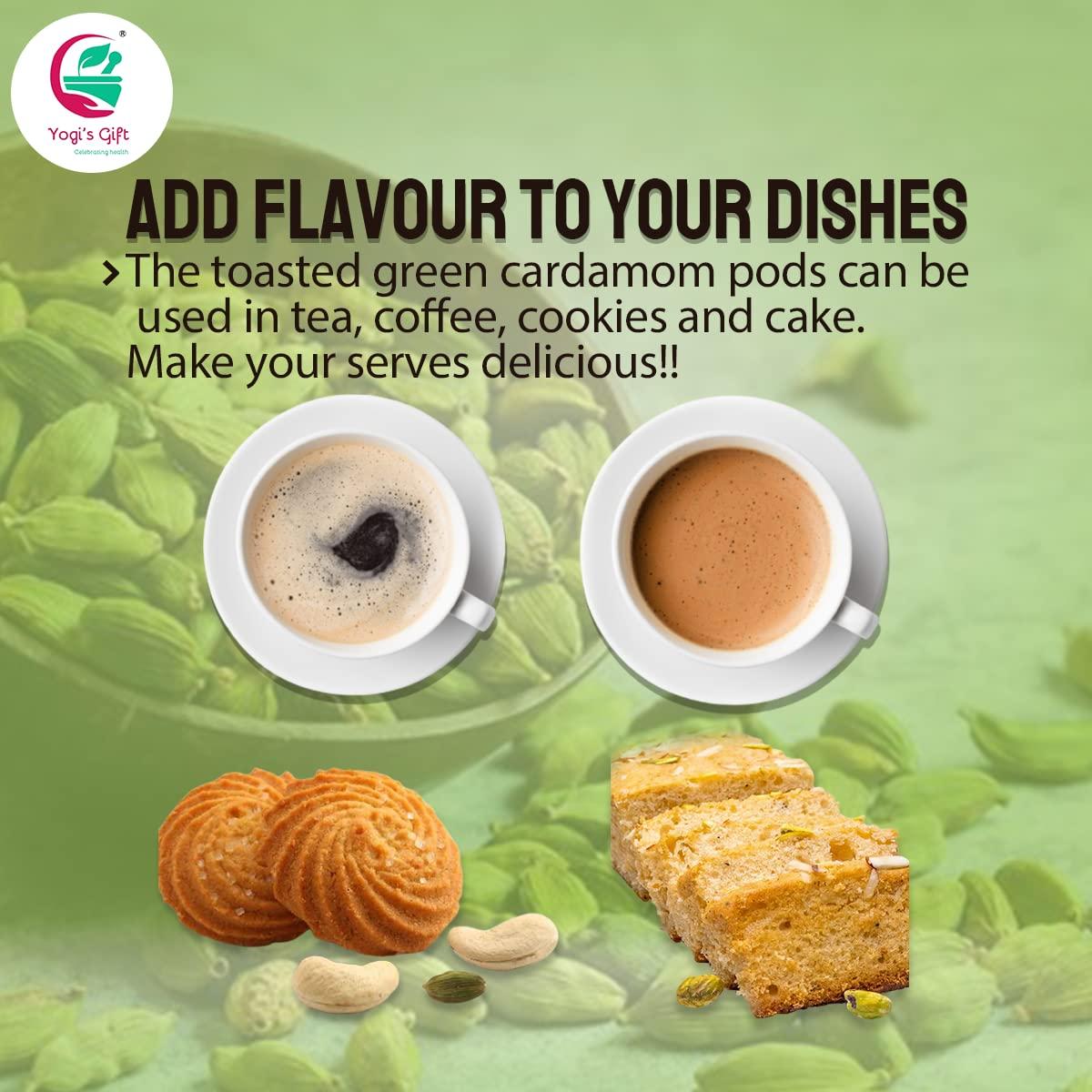 YOGI’S GIFT – Celebrating health Indian GREEN CARDAMOM Pods Whole | Cardamom bulk 1 lb | Flavourful Indian Spice | Semillas de Cardamomo | by Yogi's Gift ®