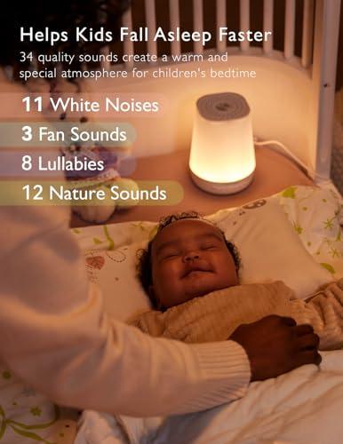 Momcozy Baby Sound Machine, Momcozy White Noise Machine for Baby Sleeping with Night Light, Toddler Sleep Trainer 34 Soothing Sleep Sounds, Timer, App Remote Control, Personal Sleep Routine Alarm Clock(Blue)