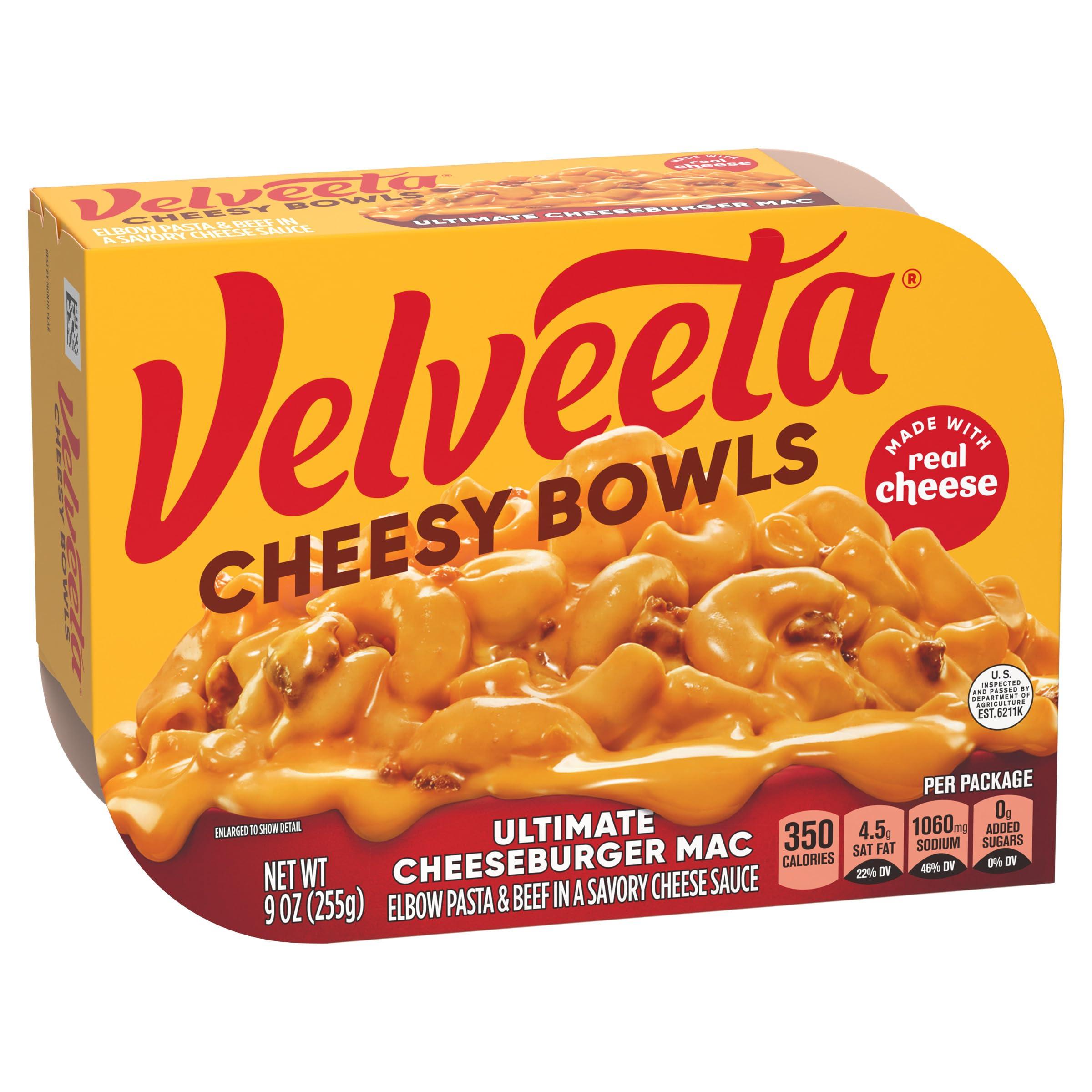 Velveeta Velveeta Cheesy Bowls Ultimate Cheeseburger Mac Microwave Meal, 9 oz Tray