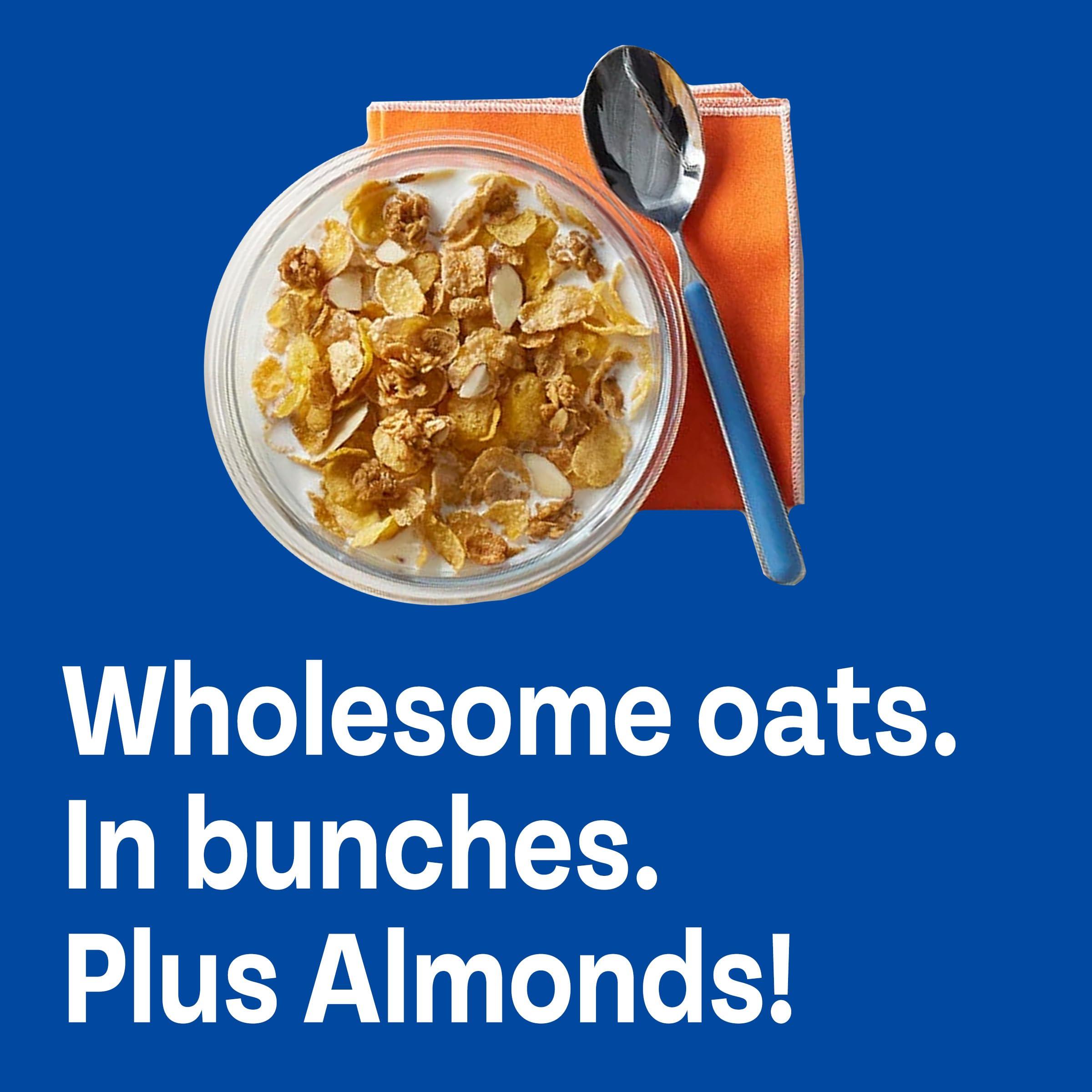 Post Post Honey Bunches of Oats with Almonds Breakfast Cereal, Honey Cereal with Granola Clusters and Sliced Almonds, Small Cereal Cup Size for Easy On-The-Go Breakfast, 2.25 OZ Cereal Cup (Pack of 12)