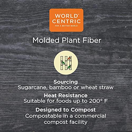 World Centric World Centric Fiber Hinged Containers, Pizza/Flatbread Containers, 6.6 x 13.7 x 1.3, Natural, Paper, 200/Carton