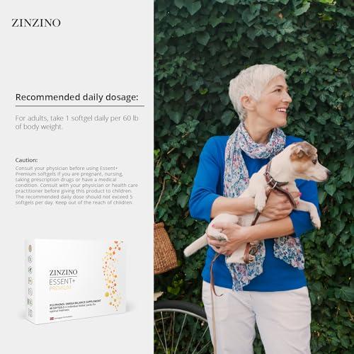 ZINZINO Zinzino - Essent+ Premium, Advanced Polyphenol Omega Balance with Fish Oil, Glycerin, Cold-Pressed Extra Virgin Olive Oil, Vitamin D - 60 Softgels