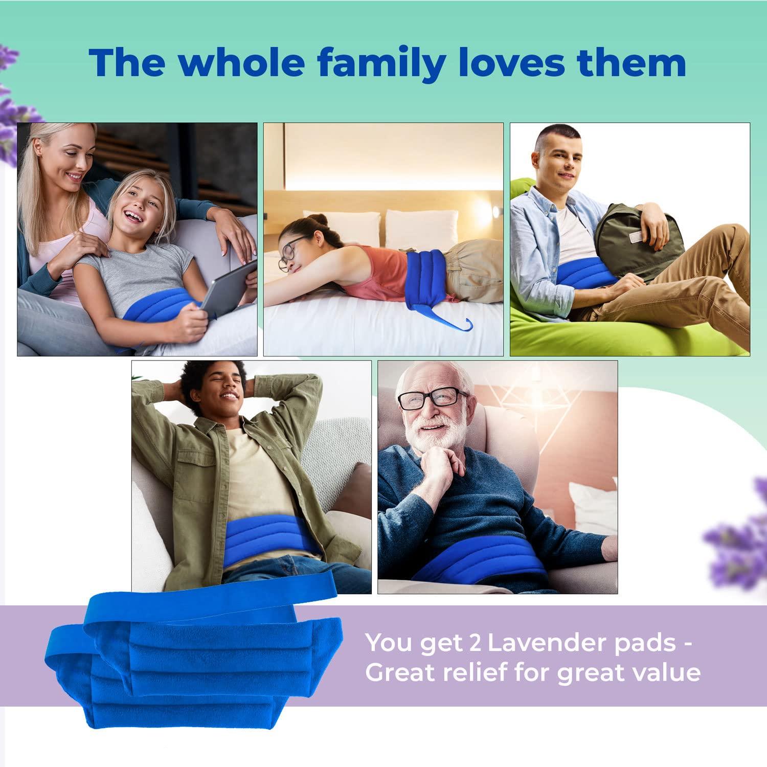 MY HEATING PAD Microwavable Heating Pads for Lower Back and Menstrual Cramps - Moist Microwave Heating Pads for Muscles and Joints - Natural Microwave Hot Packs Heat Pads for Lower Back Pain - 2 Packs Blue