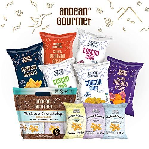 Andean Gourmet ANDEAN GOURMET Garlic Toston Chips 10oz (Pack of 3) - Gluten Free, All Natural, NON-GMO and Kosher - Plantain Dipping Chip