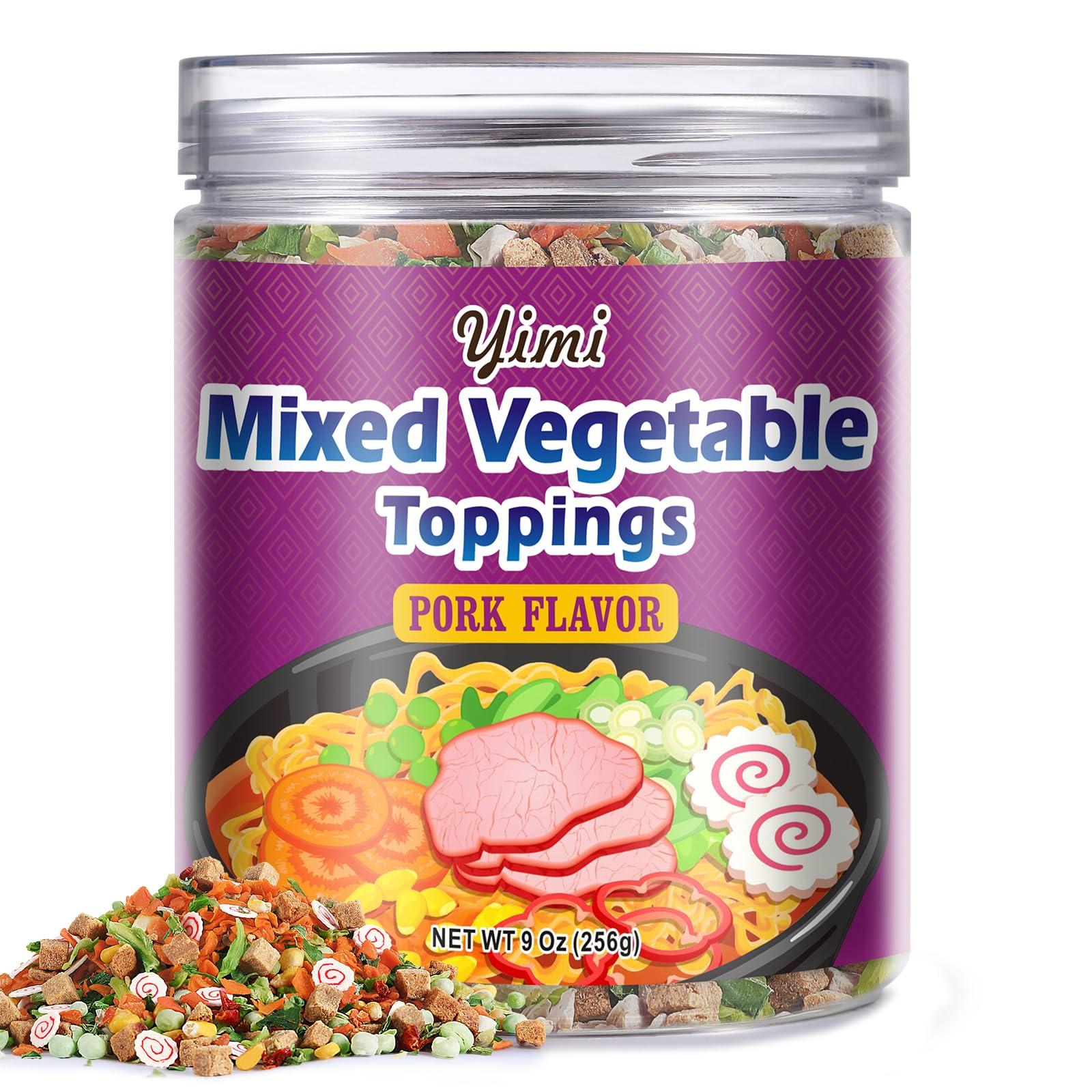 Yimi Yimi Dried Ramen Toppings, 8 Different Toppings - Dehydrated Vegetables | Freeze Dried Fish Cake | Cabbage | Spring Onion, Ramen Toppers Add Flavor To Instant Noodles, Chashu Flavor, Ideal Gift for St. Patrick's Day
