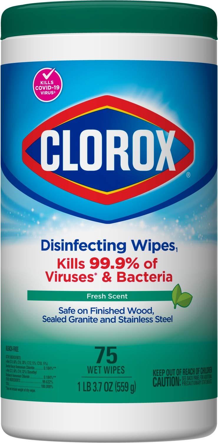 Clorox Clorox Disinfecting Wipes, Bleach Free Cleaning Wipes, Fresh Scent, 75 Count (Package May Vary)