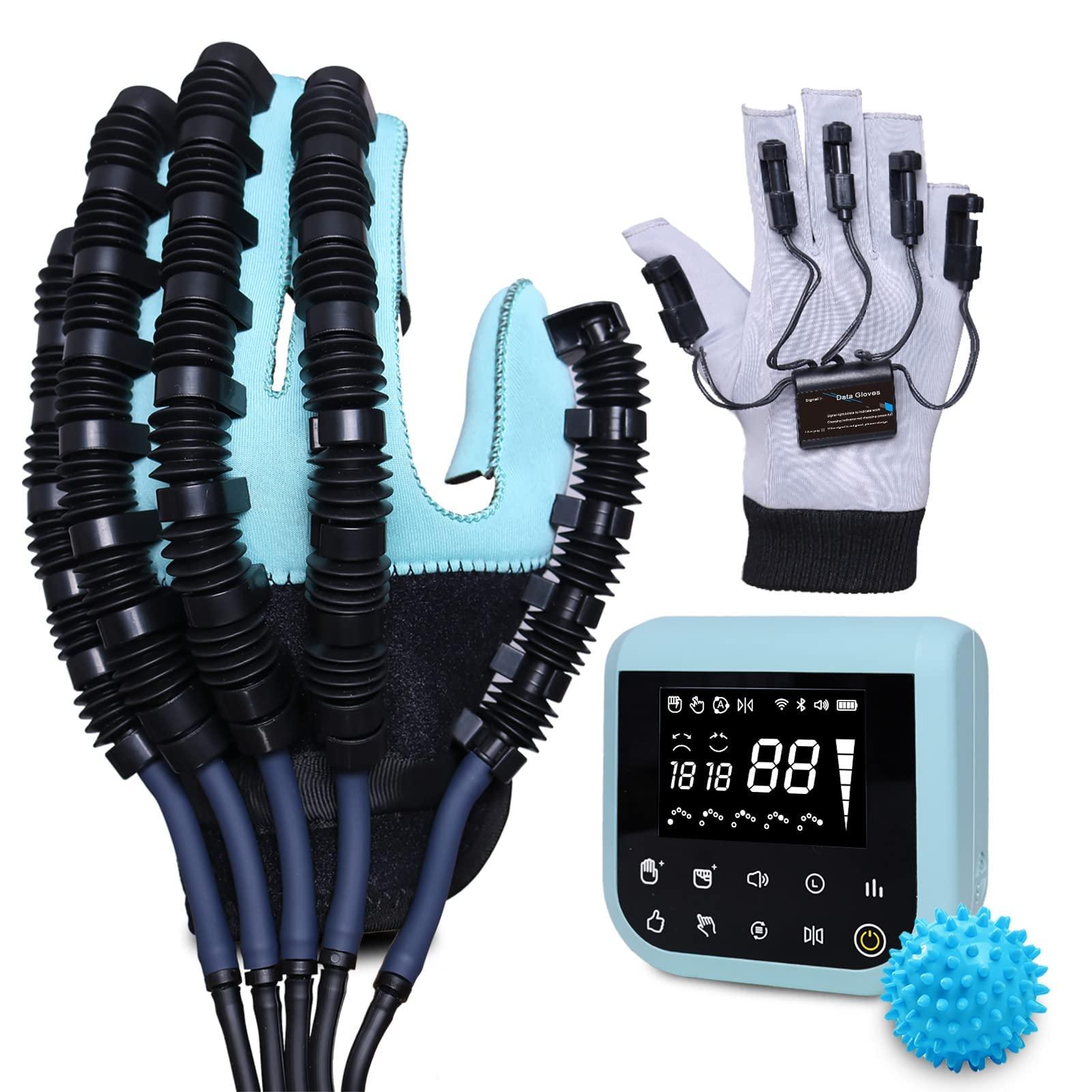 Nowinda Nowinda Rehabilitation Robot Gloves|Hemiplegia Finger Rehabilitation Trainer Robot Gloves-Stroke Hand Therapy Equipment for Home-Left Hand-XXL
