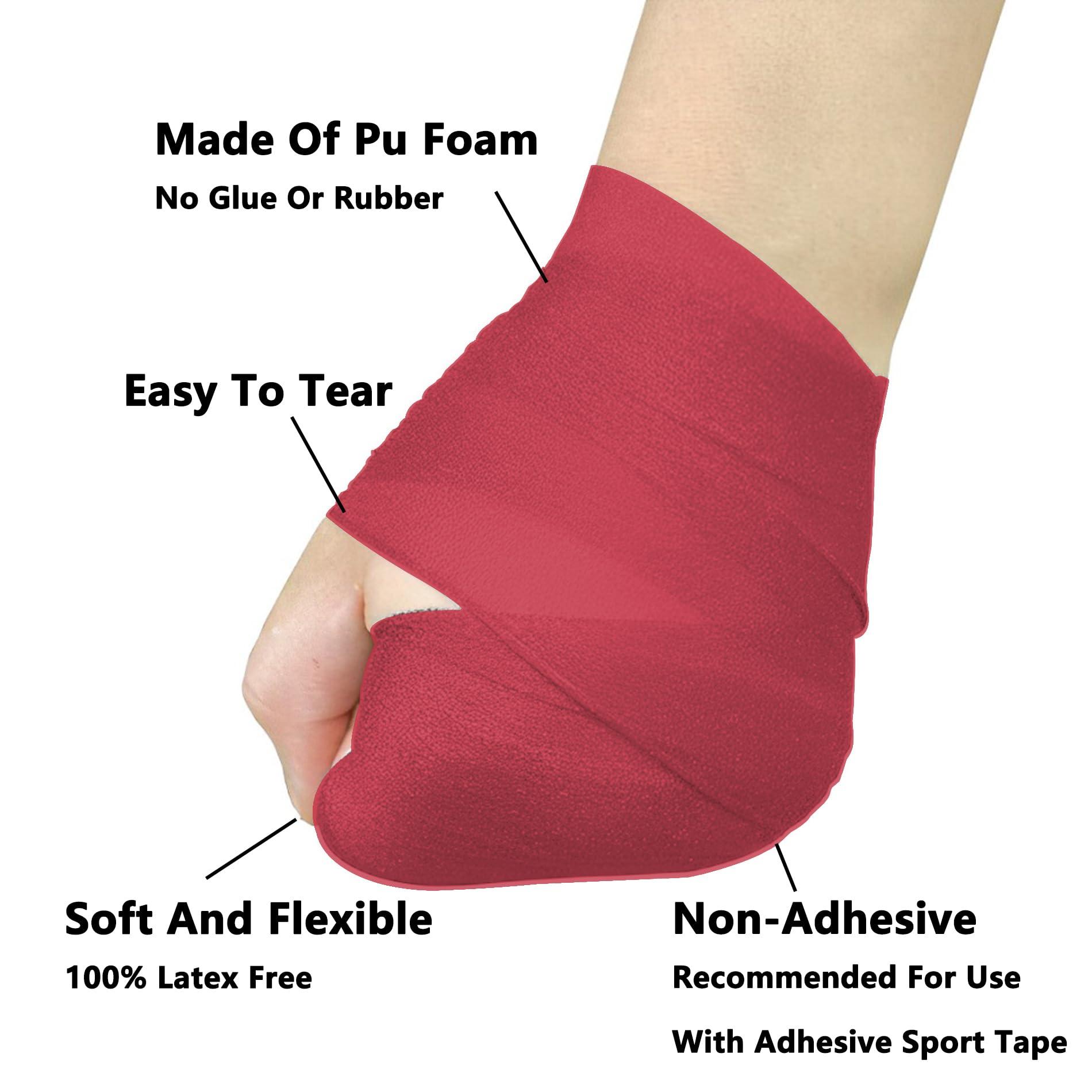 TTZEZE Pre Wrap Tape,TTZEZE Athletic Foam Underwrap,Soft Prewrap Headbands,Smooth Sports Wrap Roll,Pre Wrap Bandage Sport Tape for Ankles Wrists Hands Elbows 2.76 Inch x 11 Yards Rose Pink 6-Rolls