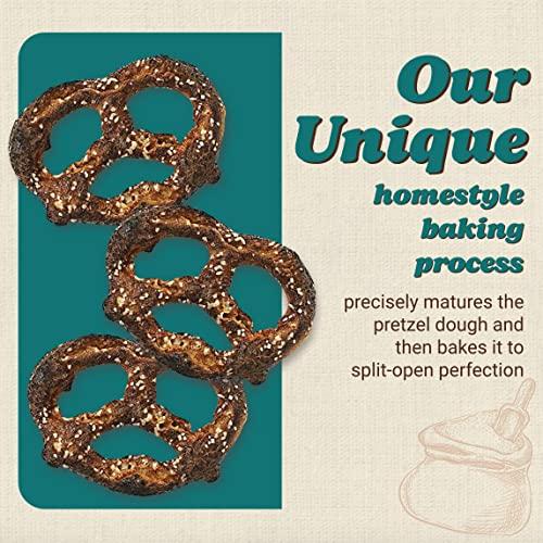 UNIQUE SNACKS Unique Snacks Extra Dark Splits Pretzels, Original Split-Open Pretzels, Delicious Homestyle Baked Snack Bag, Vegan, OU Kosher, and Non-GMO Food, No Artificial Flavor, 11 Oz. Bag, Pack of 6
