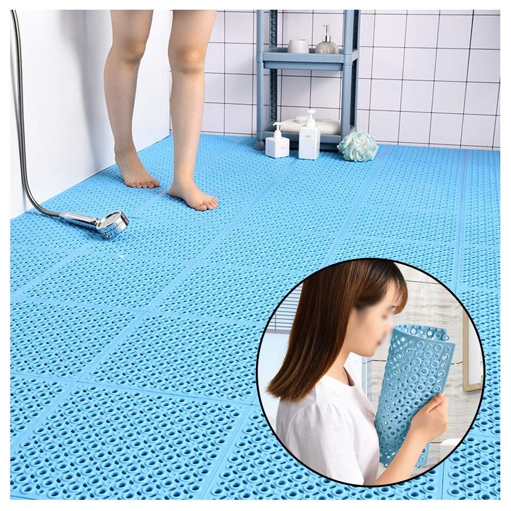 ALGFree-Foam Floor Tiles Interlocking Rubber Floor Tiles Bath Shower Mat, Not-Slip Tread Areas Pool Shower Locker Room Bathroom Deck Patio Garage ALGFree (Color : C, Size : 4PCS)