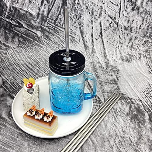 NiceCaTeLe Metal Straws 100 Pack. 8.5\" Reusable Stainless Steel Straight Straws in Bulk Order for Drinks.Drinking Straws Wholesale for 30 oz & 20 oz Tumblers Yeti Water Bottle(8.5\" - Silver, 100pcs - Straight)