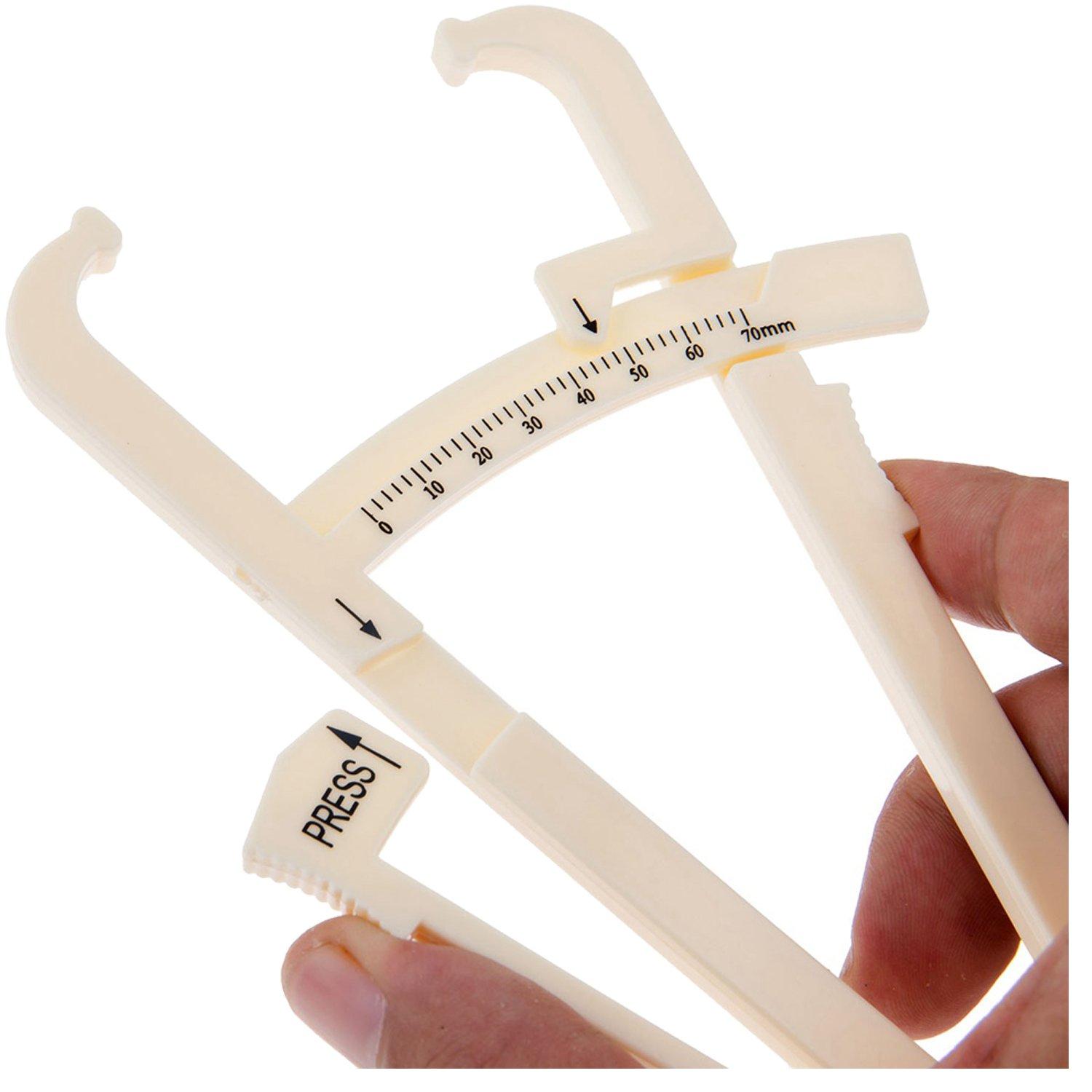 VAGA Measurement Device Tool Tester with Measure Chart for Accurate Skinfold Body Fat Measuring of Stomach Belly, Thighs, Arms, Waist and Legs