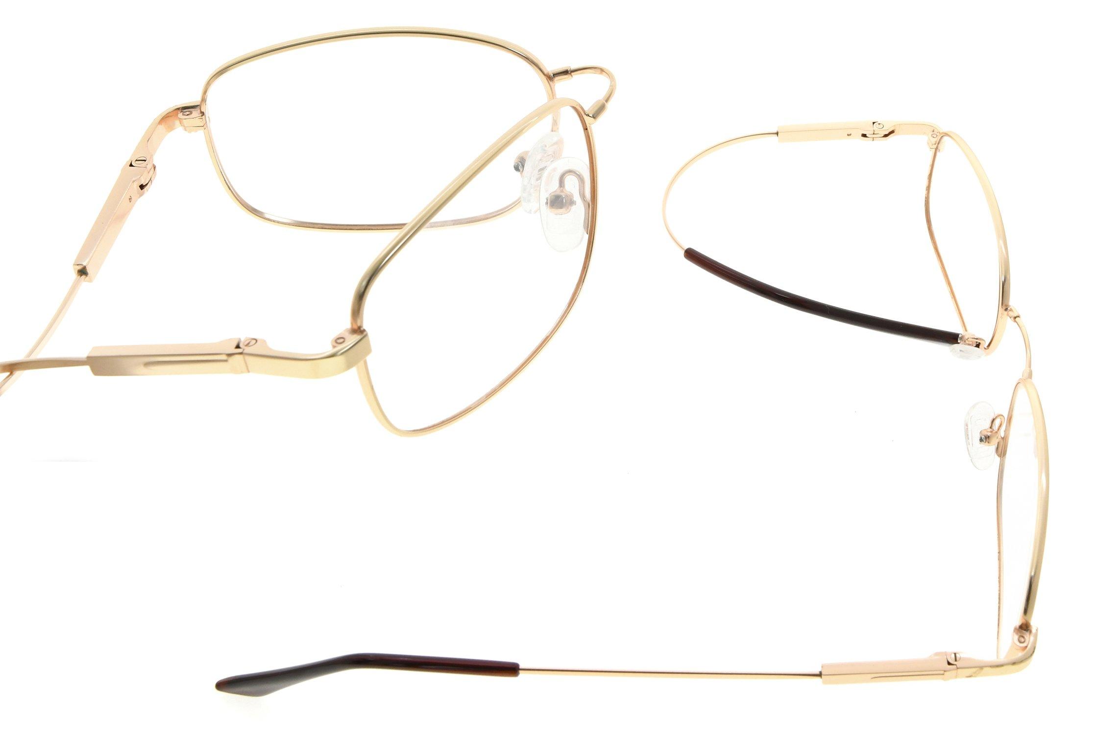 Eyekepper Eyekepper 97% Blue Light Blocking Reading Glasses-Better Sleep Computer Readers-Mens Womens Memory Titanium, Dark Orange Tinted Lens(Gold, 0.50)