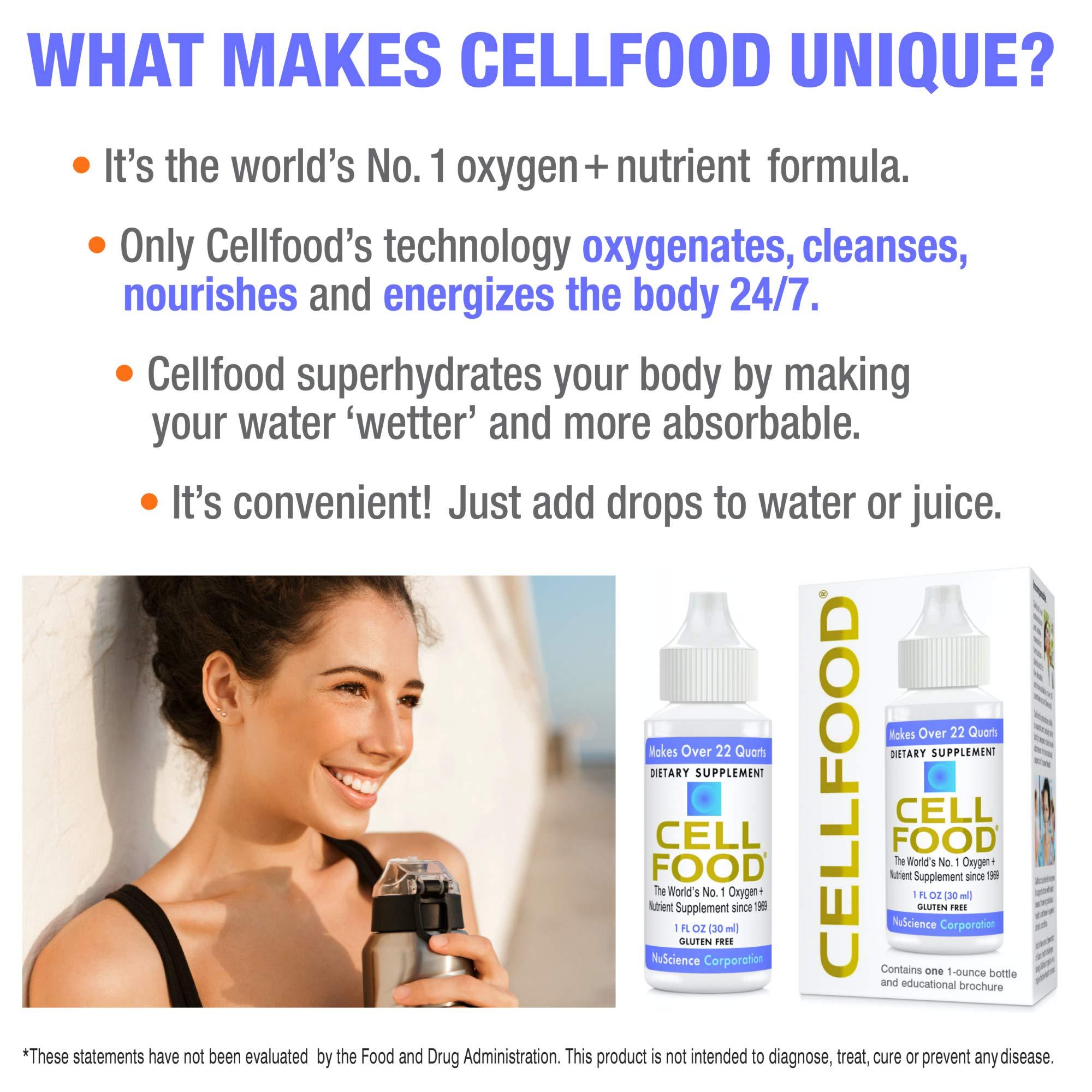 Cellfood Cellfood Oxygen Boost - 1 fl oz, 3 Pack - Liquid Oxygen Supplement for Lymphatic Drainage, Altitude Sickness, Jet Lag, Fatigue, Headaches, Hangovers & Energy - Gluten Free, Cert. Kosher