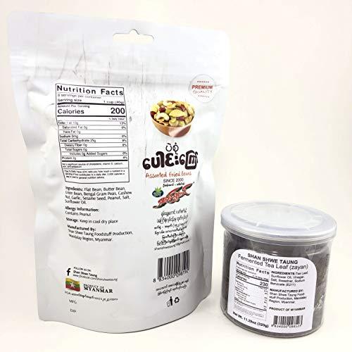 Shan Shwe Taung Myanmar Tea Leaf Salad Kit (Zayan Tea Leaf Dressing Non Spicy + Assorted Fried Bean) Laphet Thoke - 1.4 lb