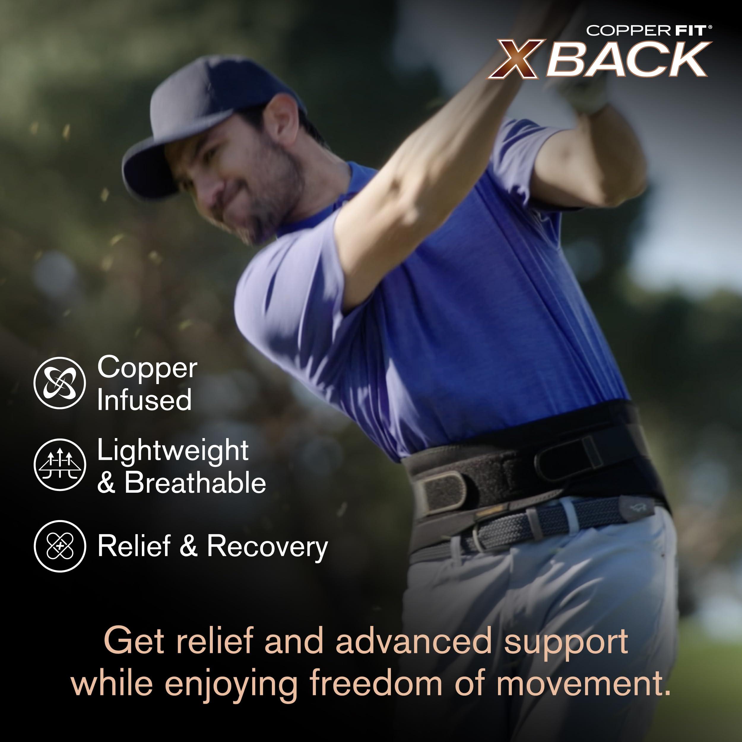 Copper Fit Copper Fit X-Back Brace for Lower Back Pain, Lumbar Support, Herniated Disc, Sciatica, Arthritis Adjustable, Breathable Design - for Men and Women (2X/3X)