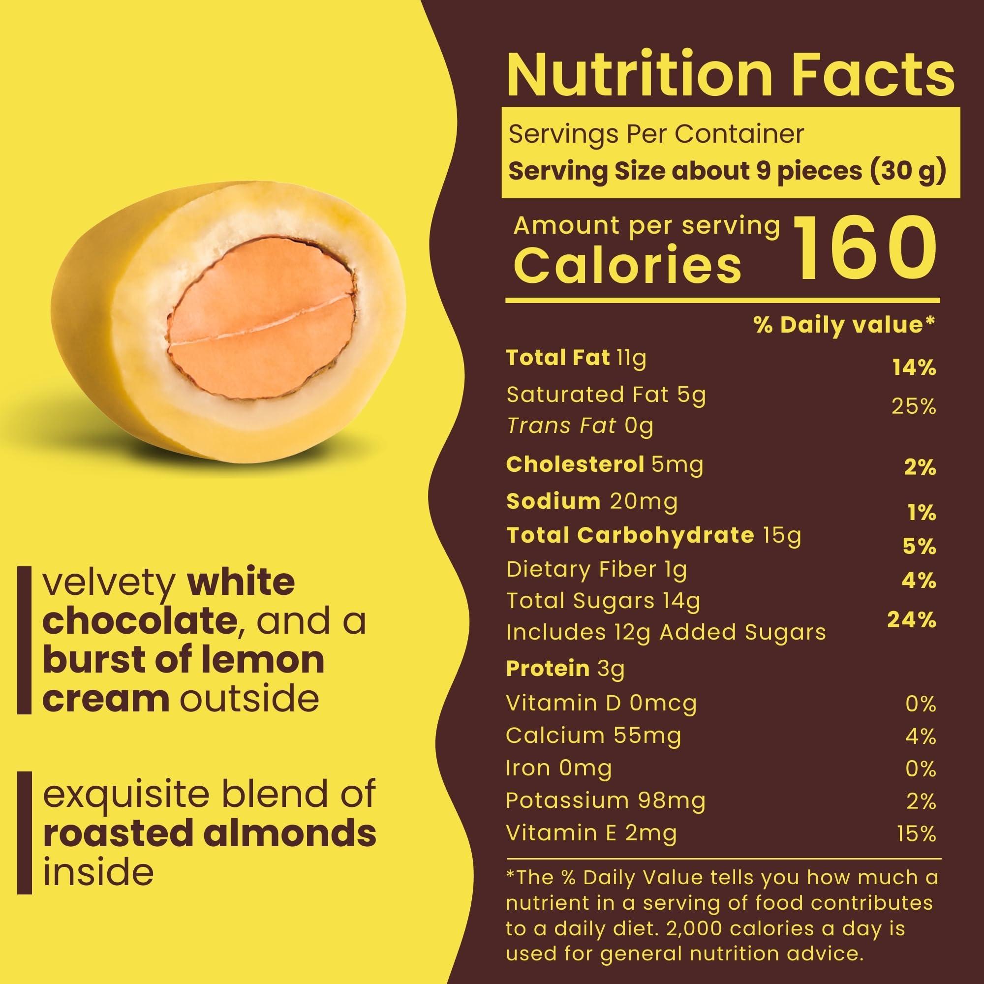 Nutic Nutic Lemoncello Chocolate Covered Almonds - 5 Lb. Roasted Almond in White Chocolate & Lemon Creme Candy. Citrus Bliss Flavors for Perfect Snacks & Gifts, Made in USA - (Pack of 1)