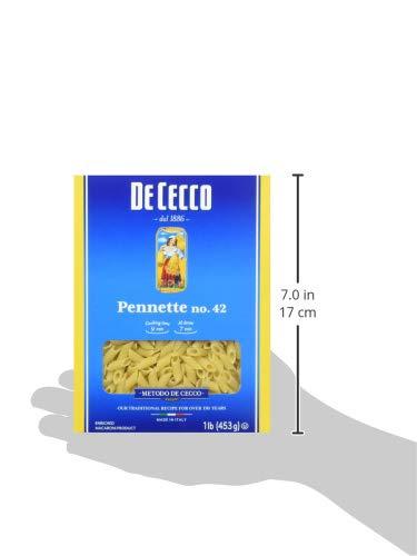 De Cecco De Cecco Semolina Pasta, Pennette No.42, 16 Ounce (Pack of 5)
