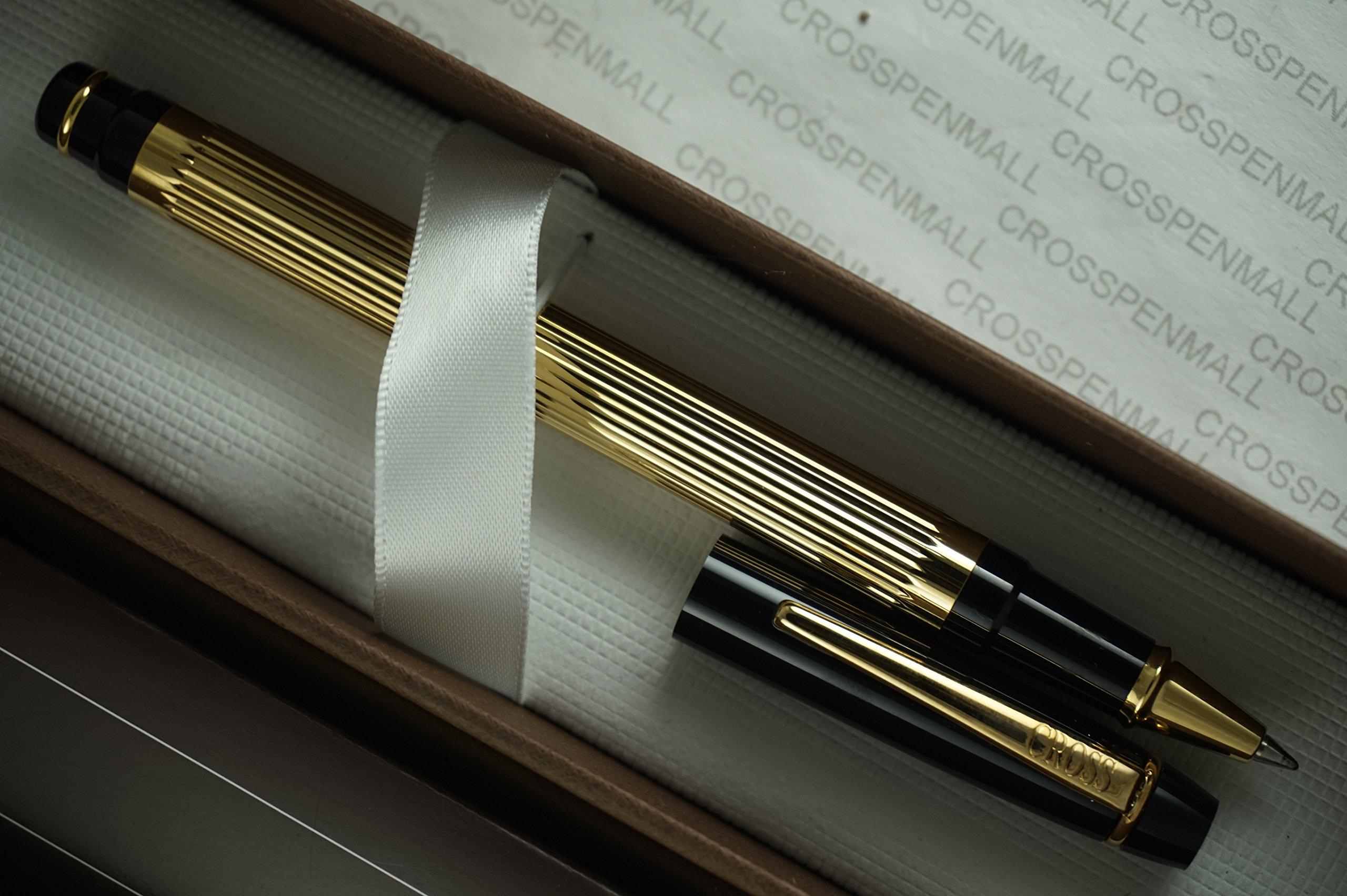 CROSS Cross Made in The USA Limited Edition Executive Series Metropolis Black and 22k Gold Rollerball Pen, Made in Lincoln, RI, USA