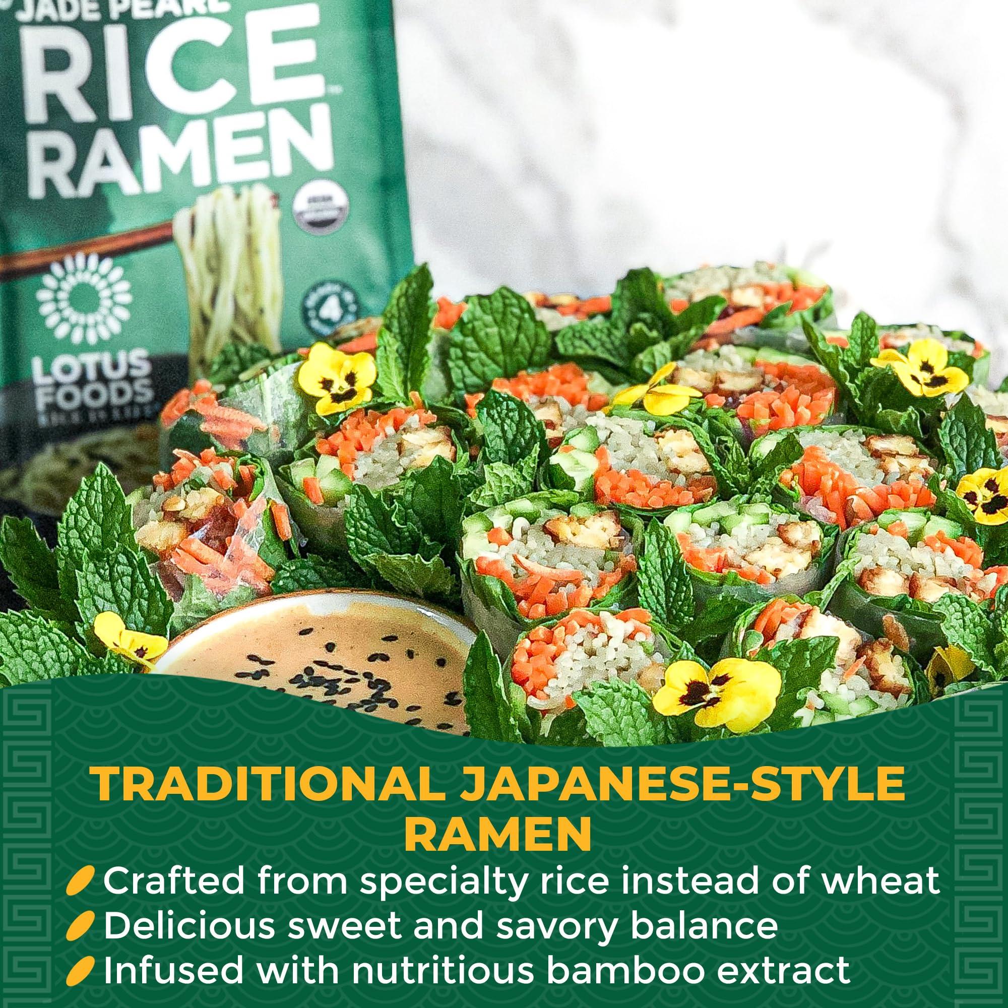 Lotus Foods Lotus Foods Organic Jade Pearl Rice Ramen Noodles - Gluten Free Instant Ramen Noodles, Vegan, Low Sodium, Made with Brown Rice Flour and White Rice Flour, Ready in 4 Minutes - 10 Oz (Pack of 6)