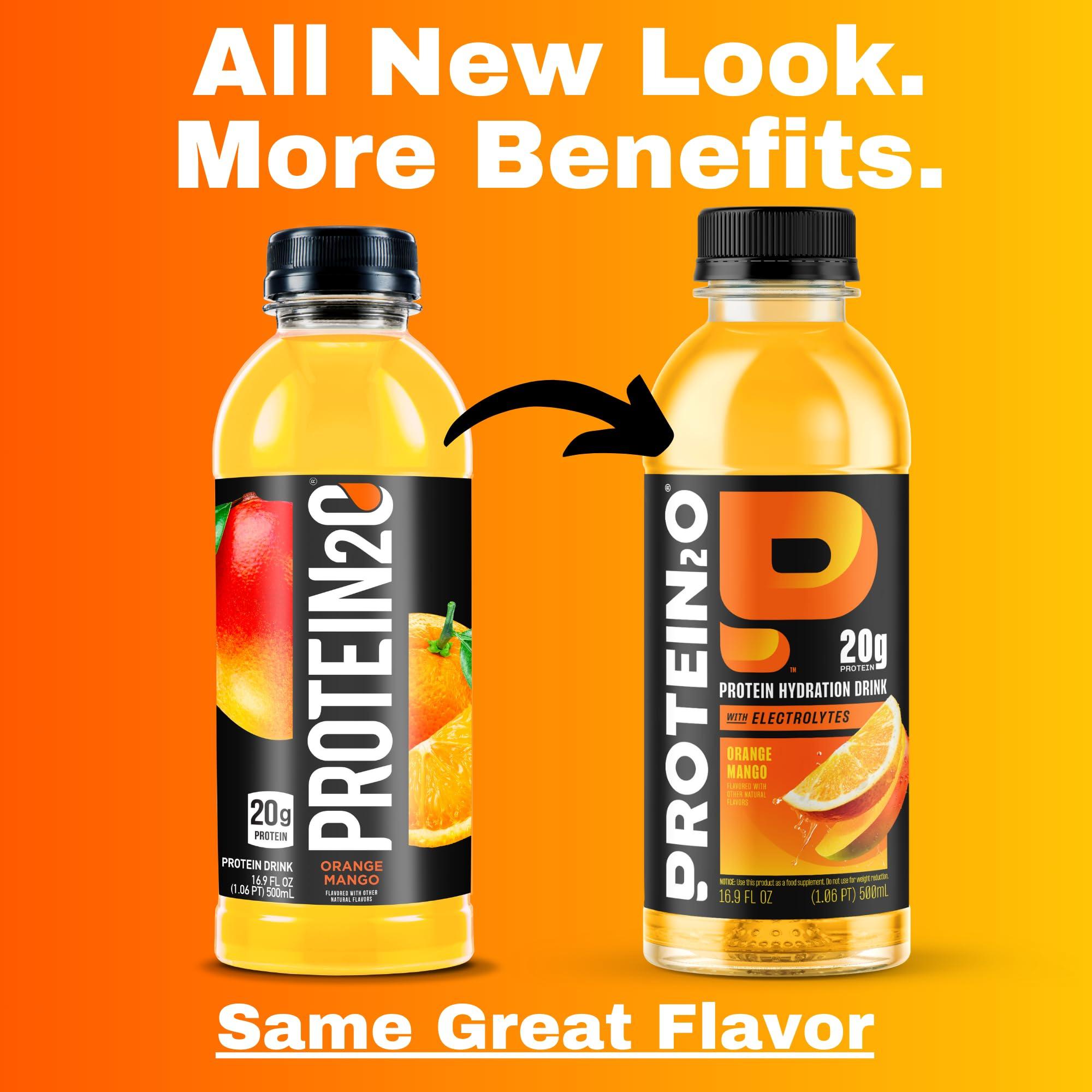 Protein2o Protein2o 20 g Whey Protein Infused Water Plus Electrolytes, Orange Mango, 16.9 Fl Oz, Pack of 12