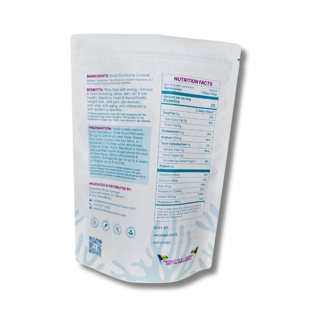 SeaMoss Boss Canouan SeaMoss Boss Canouan | Dried green sea moss | ocean harvested and sun-dried in the remote Grenadine Islands | Easy to use | Makes 300oz sea moss gel