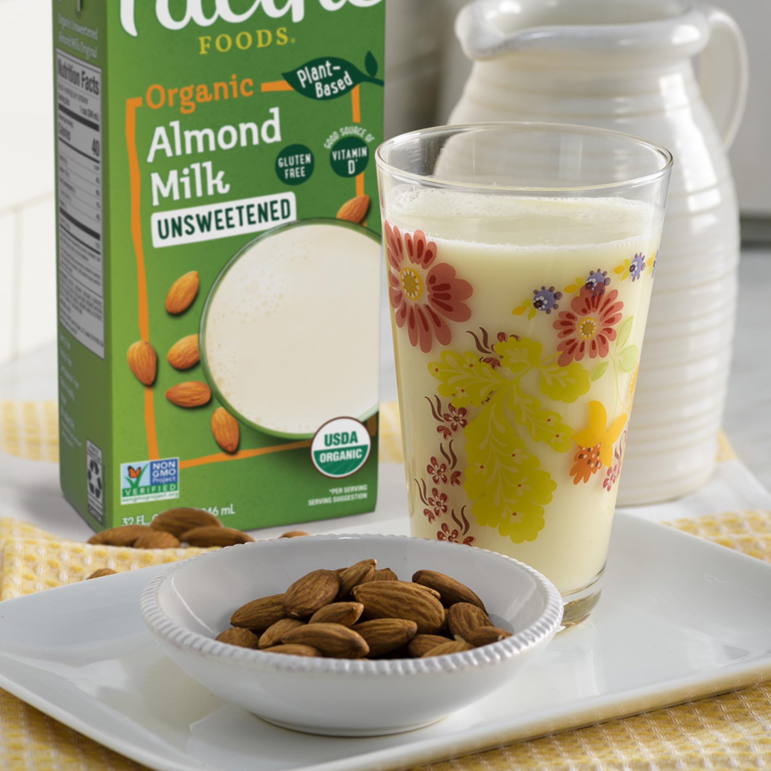 Pacific Foods Pacific Foods Organic Unsweetened Almond Milk, Plant Based Milk, 32 oz Carton (Pack of 2)