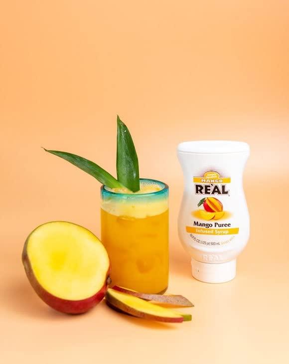 Reàl Infused Exotics Mango Reàl Infused Exotics, Mango Puree Infused Syrup, 16.9 FL OZ Squeezable Bottle (Pack of 3)