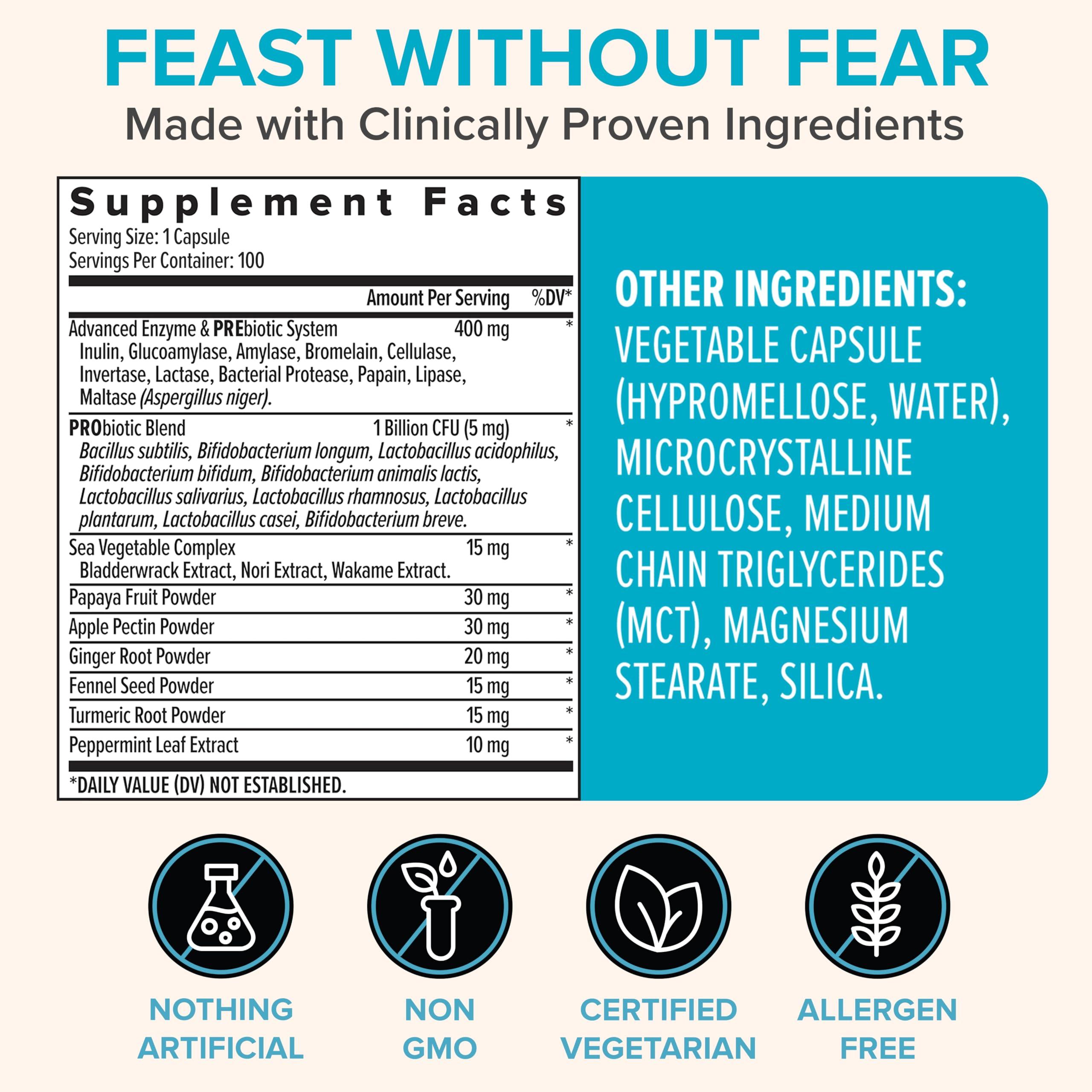 Zenwise Health Zenwise Health Digestive Enzymes and Bromelain for Gut Health - Probiotic Multi Enzymes with Prebiotics and Probiotics for Women and Men for Digestive Health and Bloating Relief for Digestion - 100 CT