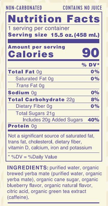 CLEAN CAUSE. NEW! CLEAN Cause Blueberry USDA Organic Yerba Mate Tea (15.5oz cans, 12-Pack Case) Non-Carbonated, 160mg Caffeine