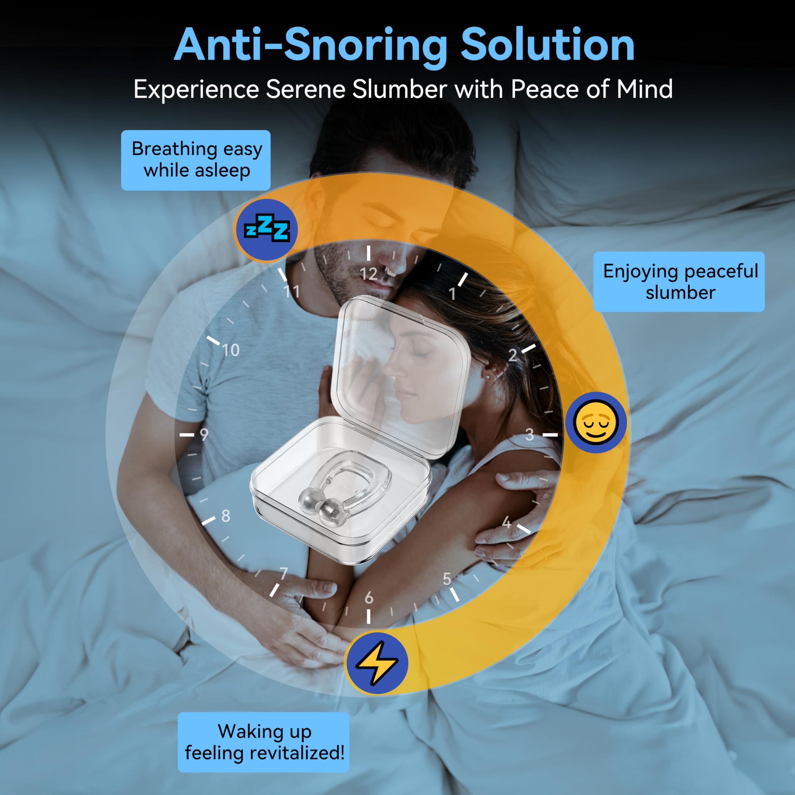 Annsky Anti Snoring Devices, Anskysea Snoring Solution - Silicone Magnetic Stop Snoring Aid for Men & Women - Anti Snoring Nose Clip10 Pack