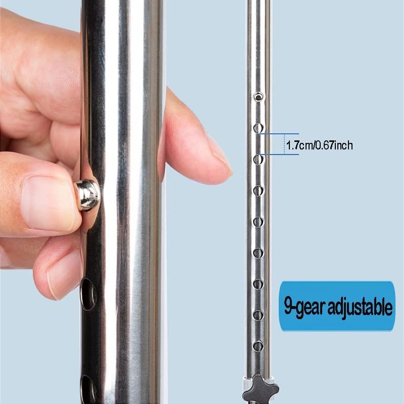 NineLife Basics Quad Cane for Seniors, Lightweight Walking Cane for Men and Women, Stainless Walking Sticks, Balance Mobility Aid, 1 Unit