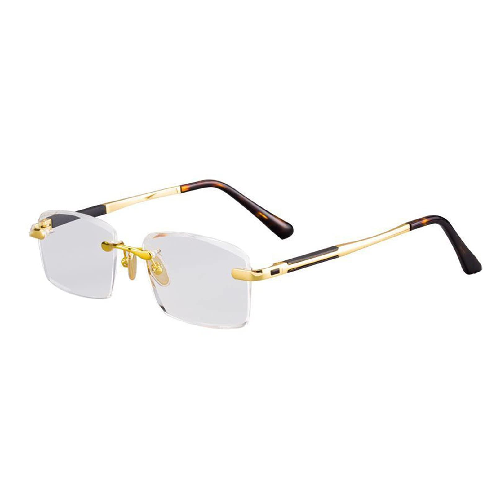 NWB NWB Rimless Reading Glasses Blue Light Blocking for Men,Crystal Clear Lens,Metal Frame Spring Hinges Readers Anti Glare