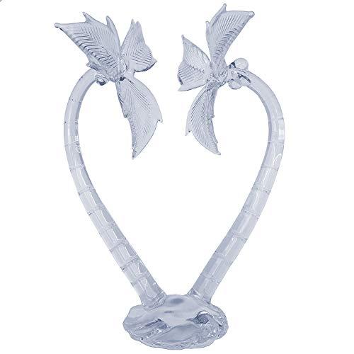 Prochaska Gallery Hand Blown Glass Palm Tree Heart Wedding Cake Topper Crystal