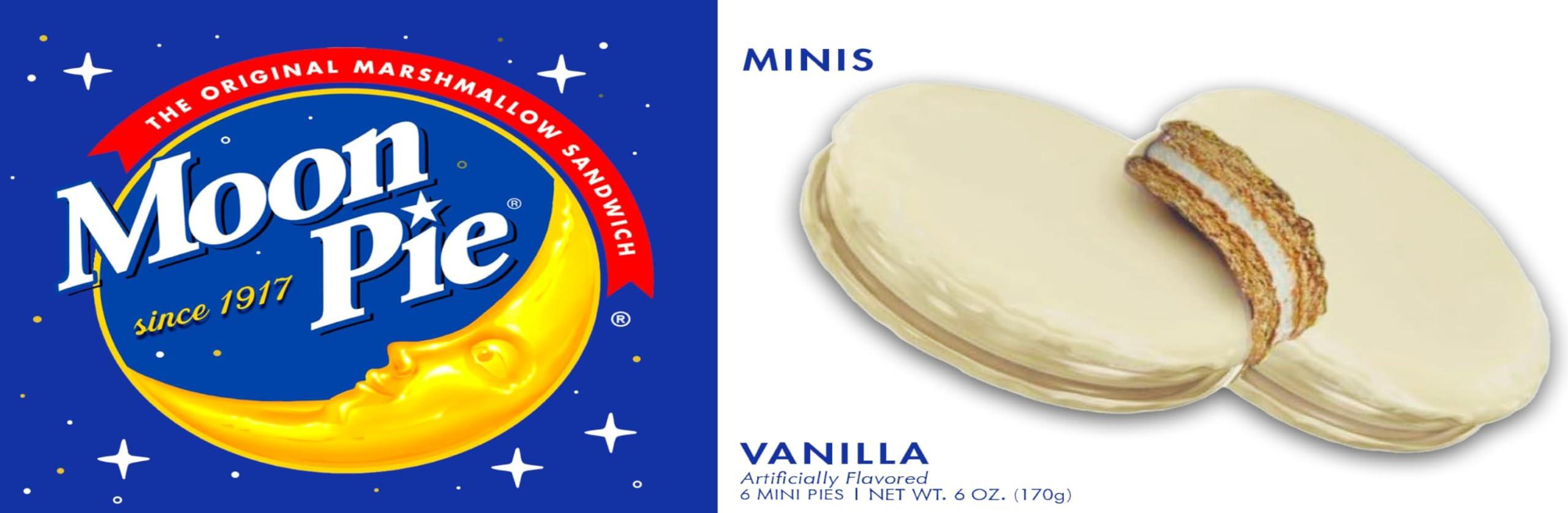 Moon Pies Mini Moon Pies Bulk 72 Individually Wrapped Moon Pie 12 Boxes 6 Each Box (Vanilla)
