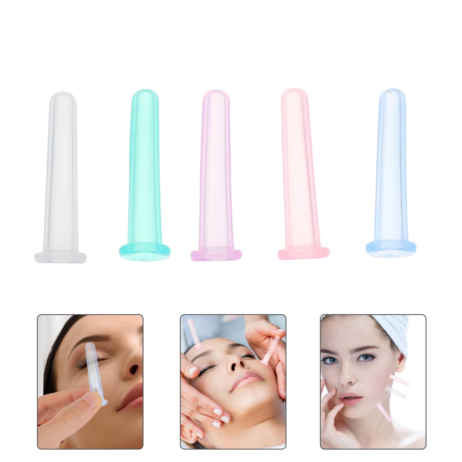 EXCEART 5pcs Facial Cupping Set for Glowing Skin Eye Face Vacuum Massage Anti Cup Silicone Cupping Massage Cup for Beauty Body Cup Fascia Massager