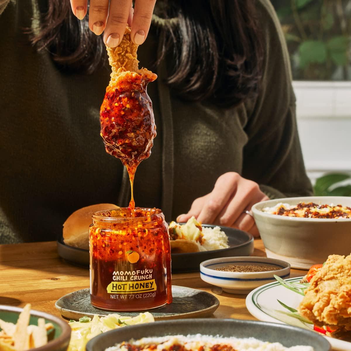 MOMOFUKU Momofuku Hot Honey Chili Crunch by David Chang 5.5 oz, Oil with Premium Wildflower Honey, Garlic and Shallots, Chili Crisp for Cooking, as Sauce or Topping