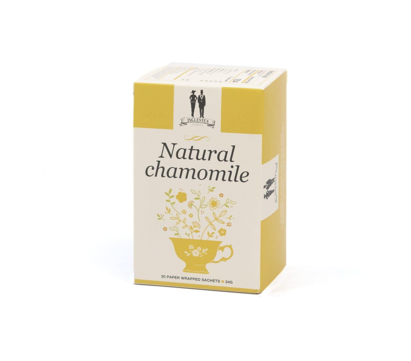 INGLESTEA INGLESTEA Pure Chamomile Tea Bags - Caffeine-Free & Sleep Time Tea -Chamomile Flowers Aroma For Relieving Stress - Brew Hot Or Iced - Individually Wrapped - 1.2g x 20 Tea Bags