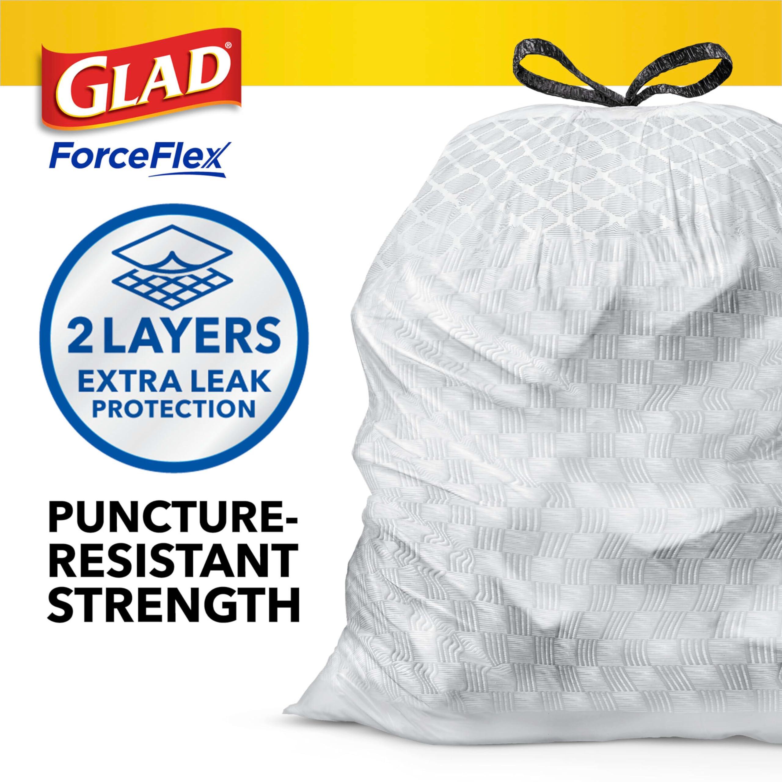 Glad Glad ForceFlex Tall Kitchen Drawstring Trash Bags, 13 Gal, Pine-Sol, 40 Ct (Package May Vary)